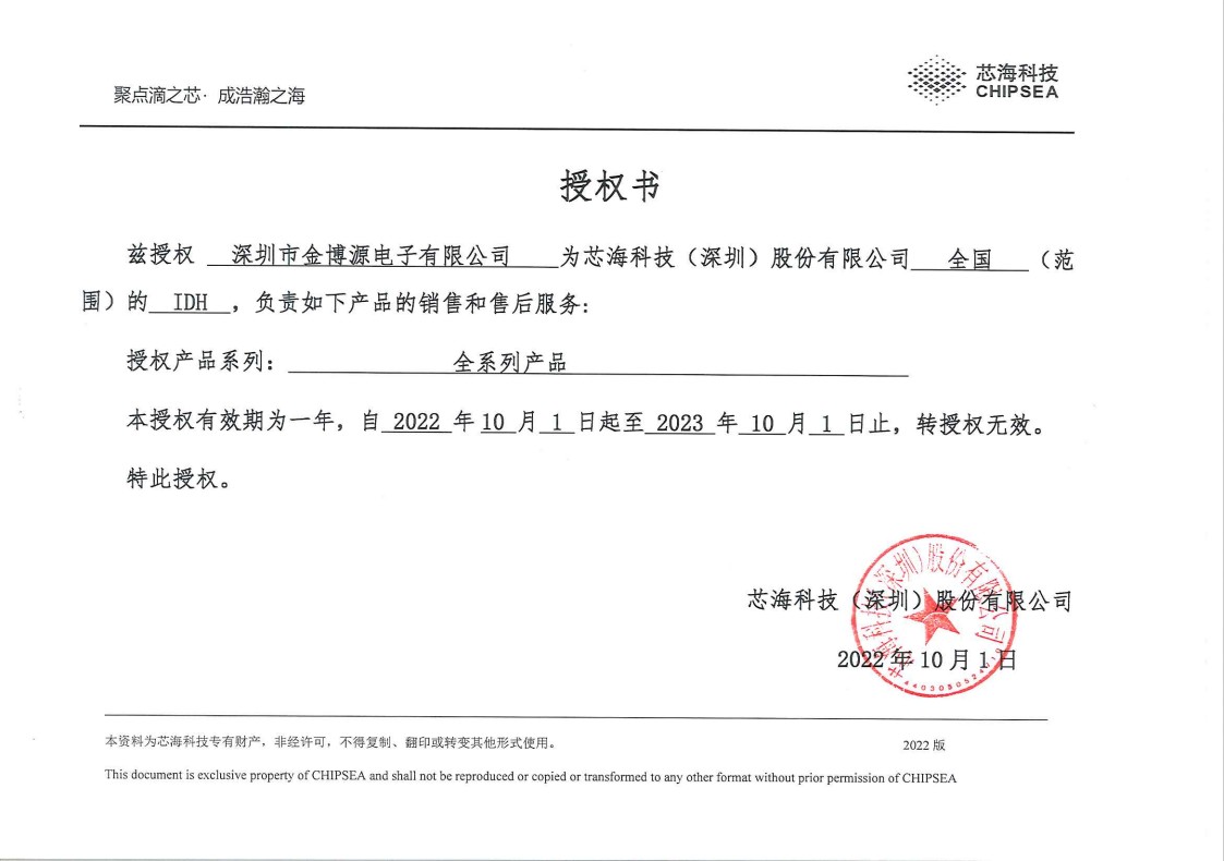 芯海授权-2022年度